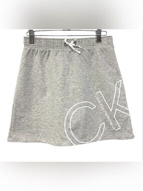 Calvin Klein Performance Heather Gray A-Line Drawstring Skort  Size Lg 12-14